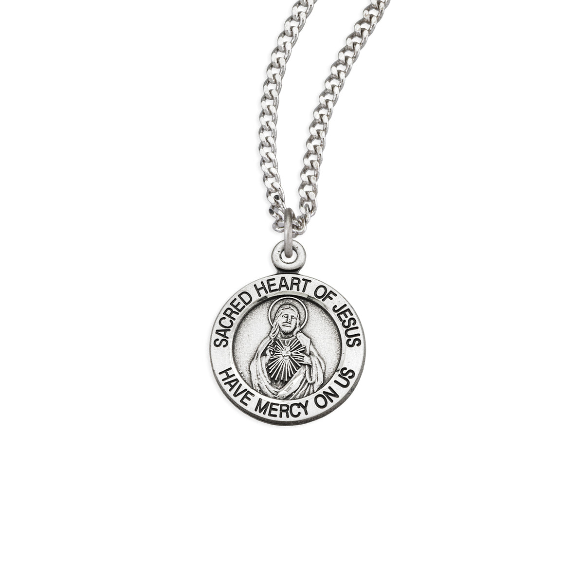 Sterling Silver Scapular Sacred Heart of Jesus Medal J – Saint Mickael ...